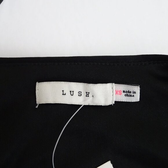 Lush Sequin Long Sleeve Crop Top Women Size XS V-Neck Surplice Black Glam Party - Picture 5 of 11